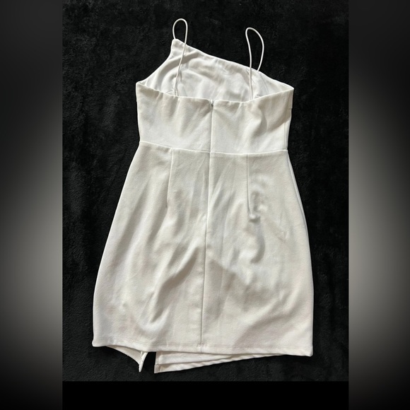 Lulus Party for Two Ivory Asymmetrical Bodycon Mini Dress White Size Medium - Picture 8 of 10